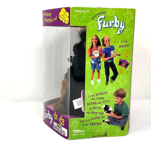 Furby Gorilla Black Brown Gray Eyes Original 1999 Vintage Factory Sealed NWB - Picture 4 of 7
